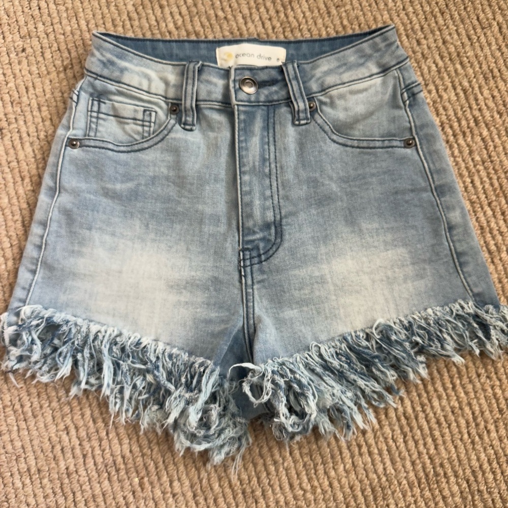 Ocean drive Denim Frayed Hem Shorts
